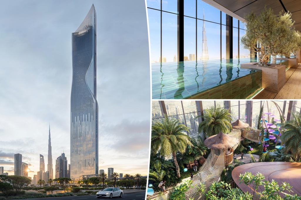 This $1 billion skyscraper in Dubai will break 5 world records, including the tallest infinity pool, rainforest and zip line inside