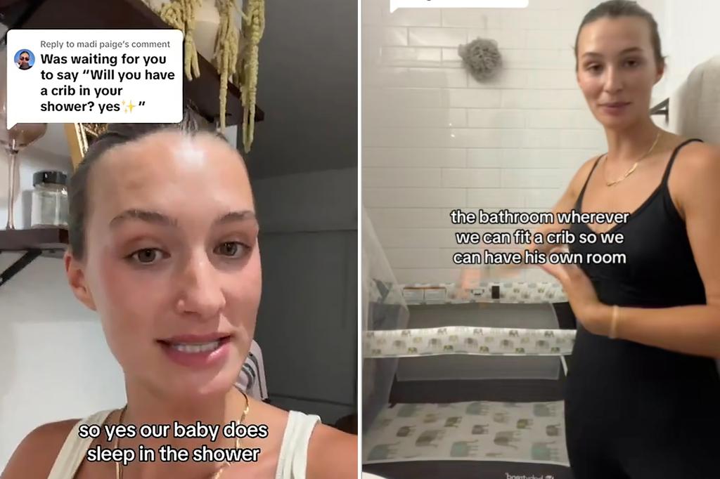 Mom defends letting baby sleep in the shower on vacation: 'Number one travel hack'